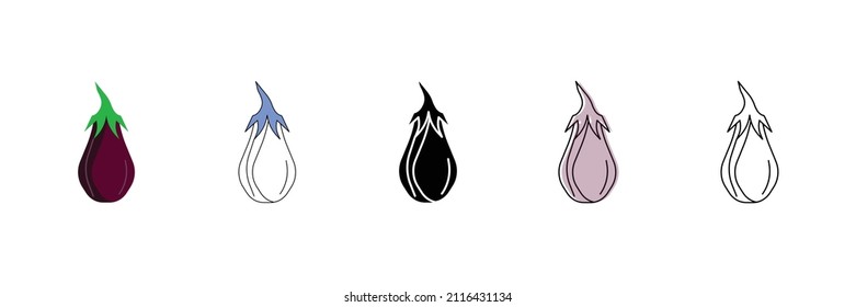 fresh aubergine vector type icon