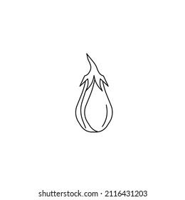 icono de tipo vector de berenjena fresca
