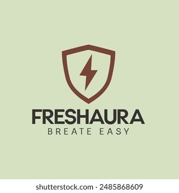 " Fresh Aura " typography minimalist and modern logo design.