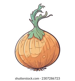 Fresh autumn onion vegetable icon isolated