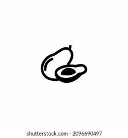 diseño gráfico vectorial de icono de estilo plano de aguacate fresco