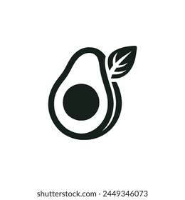 fresh avocado fruit food healthy logo vector illustration template design