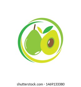 fresh avocado fruit logo vector