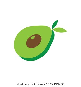 fresh avocado fruit logo vector