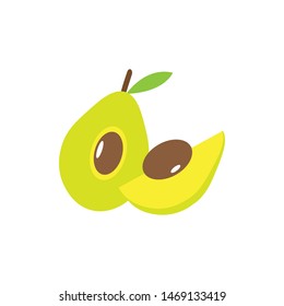 fresh avocado fruit logo vector