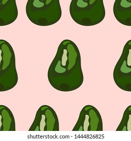 Fresh avocado hand draw seamless pattern.Natural and healthy nutrition. Organic food