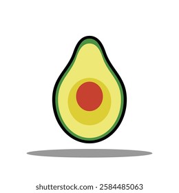 fresh avocado illustration vector icon