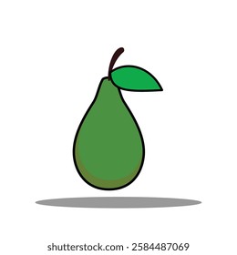 fresh avocado illustration vector icon