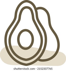 Fresh avocado, illustration, vector on a white background.