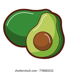 fresh avocado isolated icon