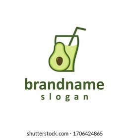 fresh avocado juice logo design template