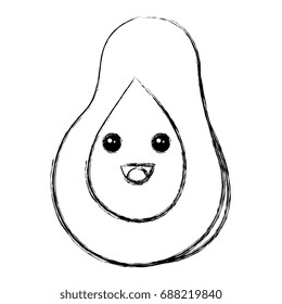 fresh avocado kawaii character