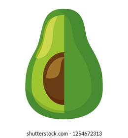 fresh avocado on white background