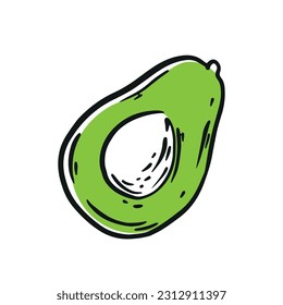 Fresh avocado on white background