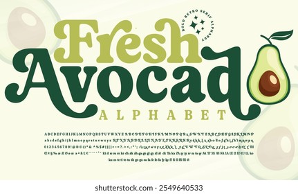 Fresh Avocado Serif, Cosmetic, Fashion Stylish Display Bold Font alphabet