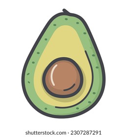 Fresh avocado slice, perfect for guacamole isolated