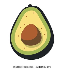 Fresh avocado slice, perfect for healthy snacking icon isolated