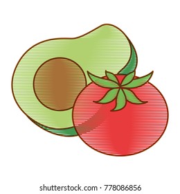 fresh avocado with tomato