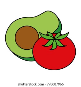 fresh avocado with tomato