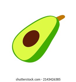 fresh avocado vector on white background