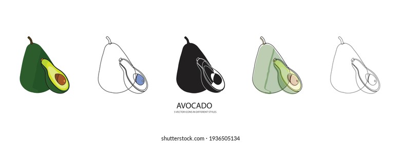 fresh AVOCADO vector type icon