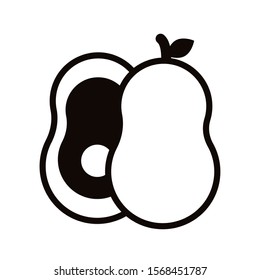fresh avocado vegetable fill style icon vector illustration design