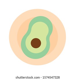 fresh avocado vegetable fill style icon vector illustration design