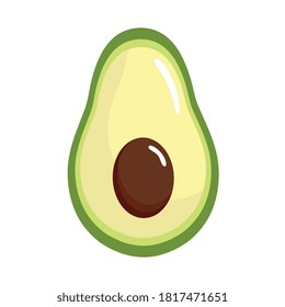 verdura de aguacate fresco sobre el diseño de ilustraciones vectoriales de fondo blanco