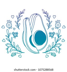 fresh avocado with wreath vegetable icon