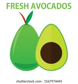 Fresh Avocados Vector Design Ilustration