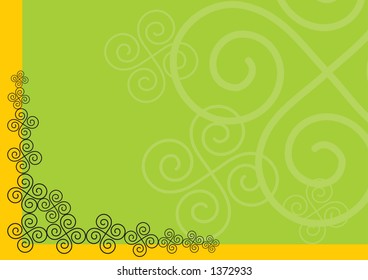 Fresh background illustration with yellow frame
