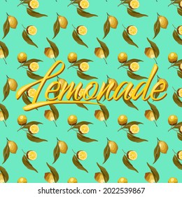 Fresh background with lemons.Vector lettering for lemonade labels, summer designs, summer cafes, summer menus, banner ad	