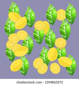 fresh background with summer lemons 