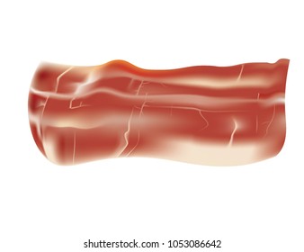 Fresh bacon on white background, vector