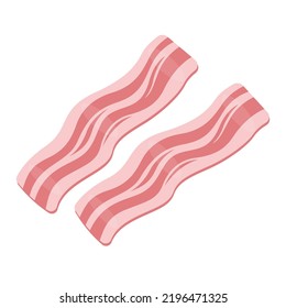 fresh bacon slices icon flat vector illustration