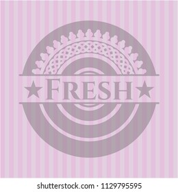 Fresh badge with pink background