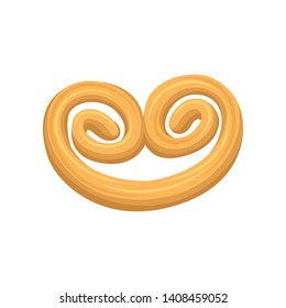 Fresh bagel on a white background. Vector illustration.