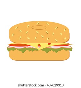 Fresh bagel sandwich - vector