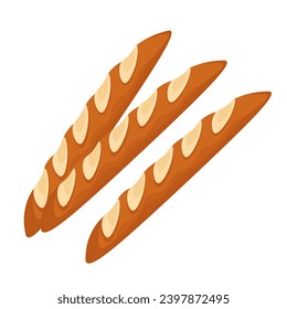 Logo de la ilustración de Baguette Bread Vector fresco al horno