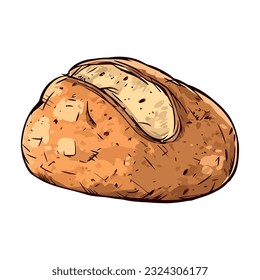 Fresh baked bread icon isolated design