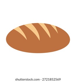 Ilustração de pão de pão assado fresco isolado no fundo branco.