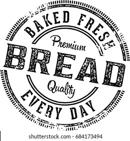 Fresh Baked Bread  Vintage Restaurant Menu Stamp