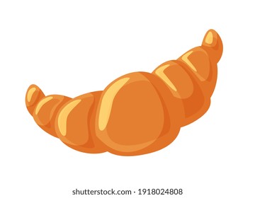 Fresh baked french croissant isolated on white background