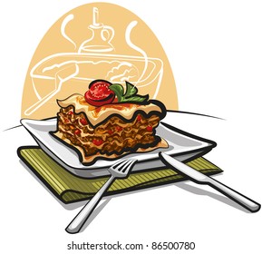 fresh baked lasagna