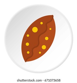 Fresh baked pastry icon in flat circle isolated vector illustration for web