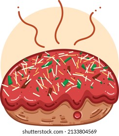 Fresh Baked Potato Bolognese Vector Illustration with cheese, meat, and vegetable on top for topping. Warm and delicious food.