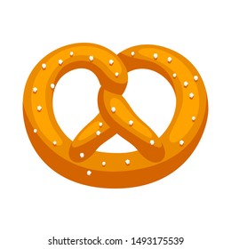 Fresh baked pretzel with salt. Illustration for Oktoberfest.