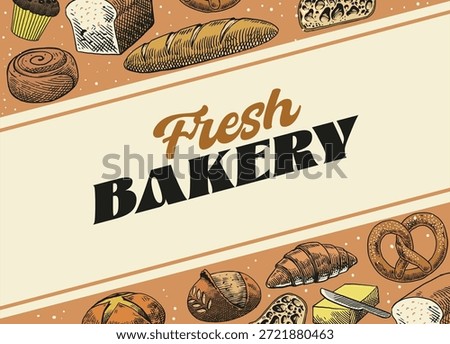 Fresh Bakery Background Template in Vintage