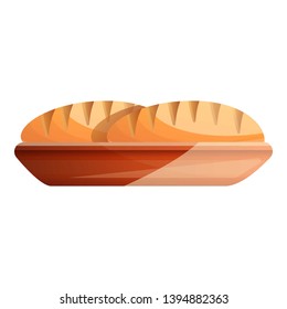 Fresh bakery bread icon. Cartoon of fresh bakery bread vector icon for web design isolated on white background
