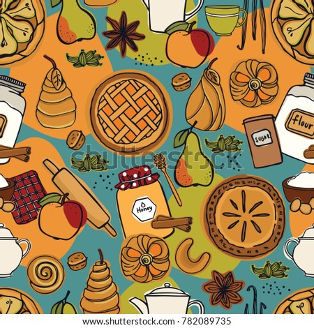 Fresh Bakery Delicious Apple Pie Vanilla Stock Vector Royalty Free